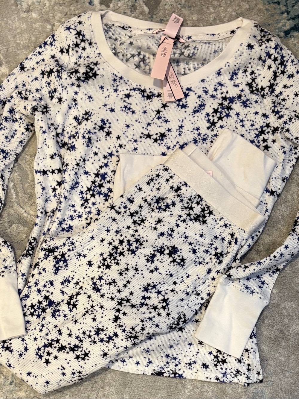 Blue black star Victoria secret matching set pjs